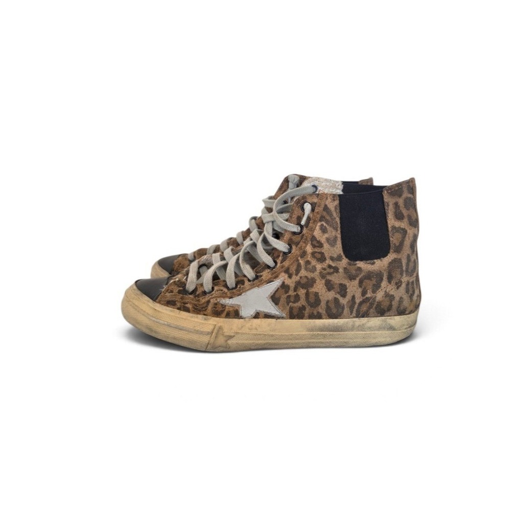 Golden Goose Francy Leopard Suede High Top Sneakers sz 37 Us 6.5-7 Streatwear